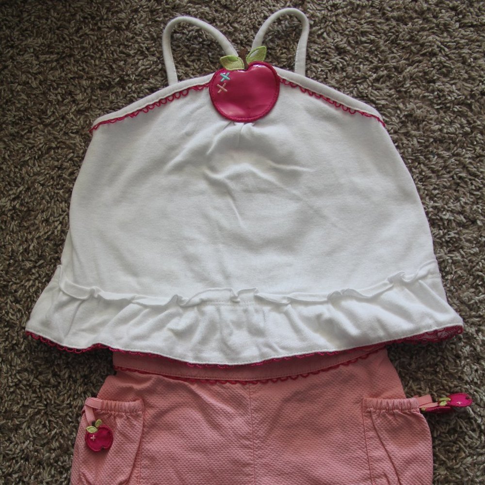 2 Piece Gymboree Girls 12-18 Months Apple Short Set - Used Outfit